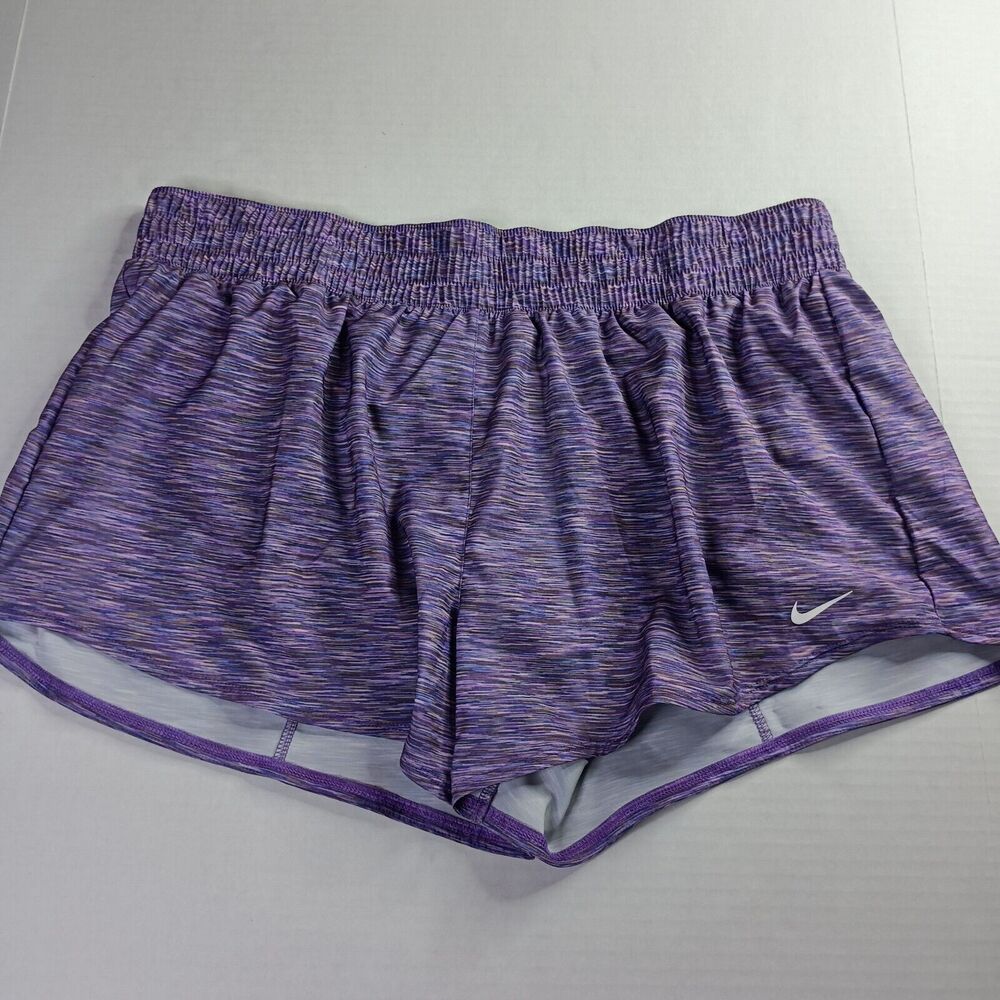 Nike Women's One Dri-FIT Mid-Rise 3" Brief-Lined Shorts Size XL XLarge Purple